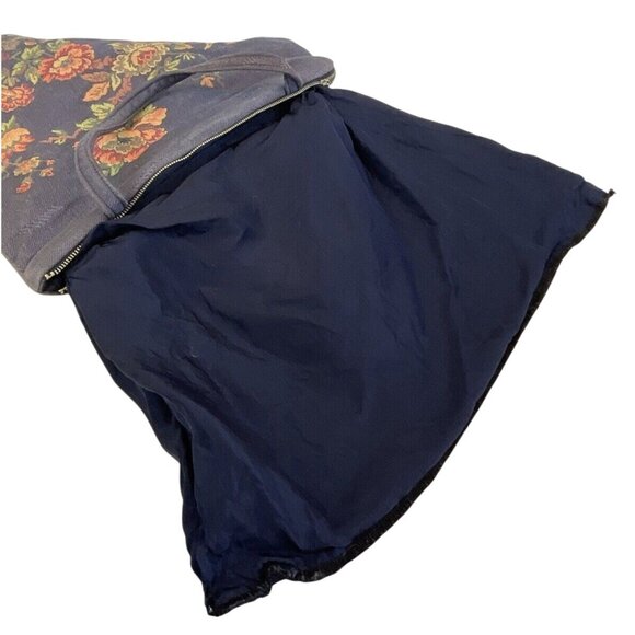 Vintage 50s Tapestry Handbag Floral Design Blue Pink Grannycore Style - Picture 10 of 14